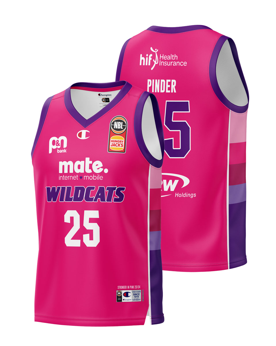 Perth Wildcats 23/24 Pink Jersey Keanu Pinder Official NBL Store