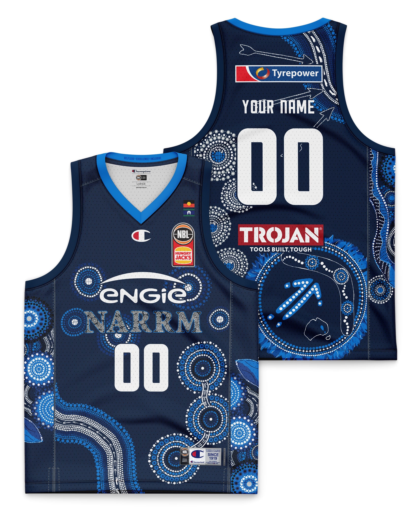 Melbourne United 23 24 Youth Indigenous Jersey Personalised Official NBL Store